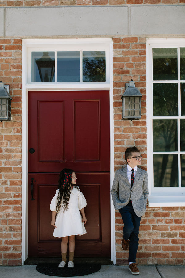 Red Hot Floral Boys Tie