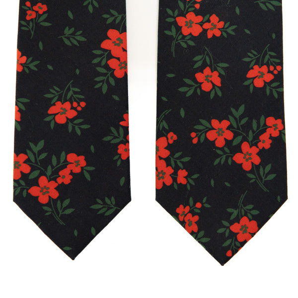 Red Hot Floral Mens Tie