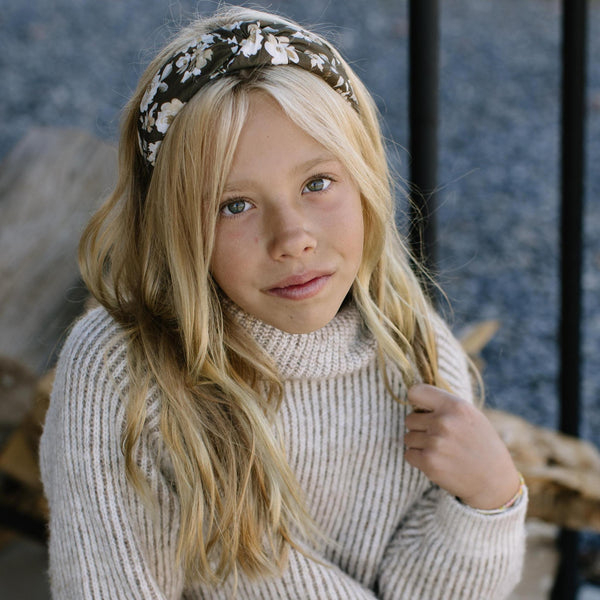 Magnolia Floral Knotted Headband Headband 1.5" Thick