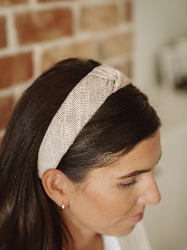 Parchment Tweed Knotted Headband