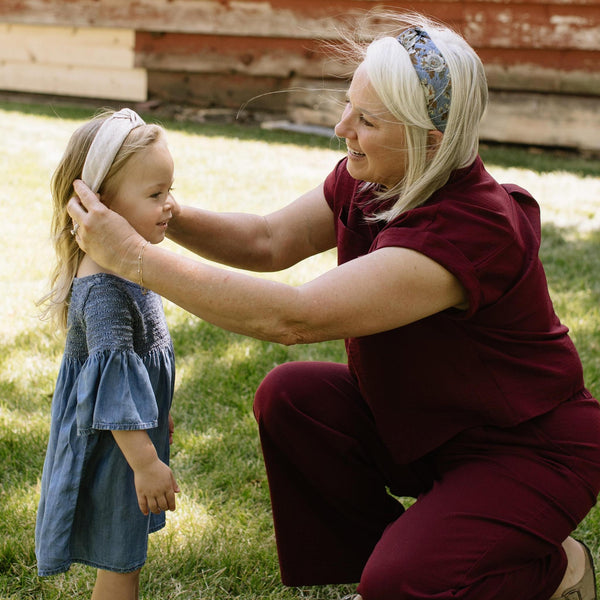 Parchment Tweed Knotted Headband Headband 1.5" Thick
