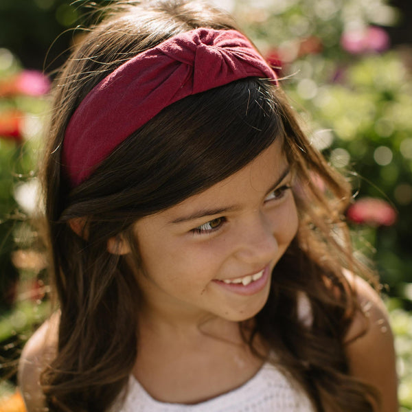 Plum Knotted Headband Headband 1.5" Thick