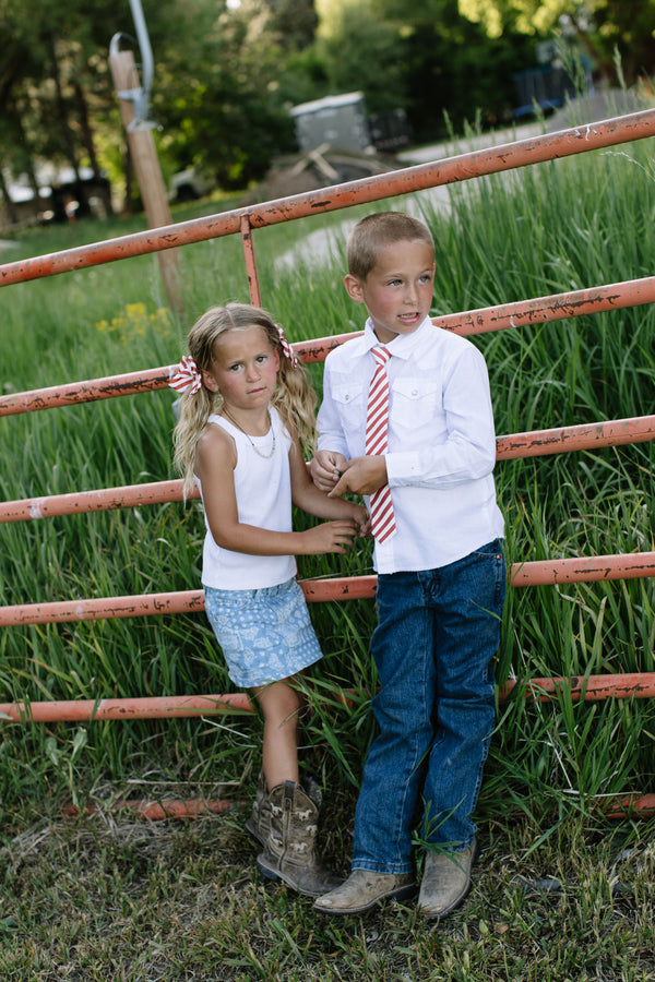 Scarlet Stripe Boys Tie