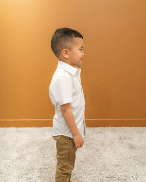 Boys' Ultimate White Dress Shirt - Short Sleeve
