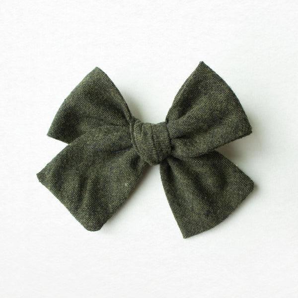 Forest Green Petite Hair Bow for Girls