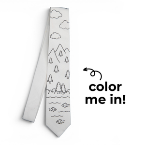 Mountain Scene Men's Coloring Tie