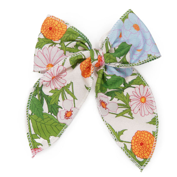 Retro Floral Darling Hair Bow for Girls