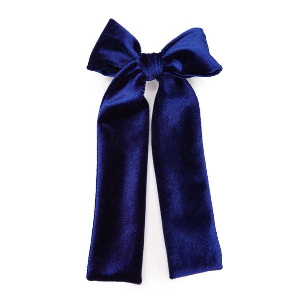 Sapphire Blue Velvet Lady Hair Bow