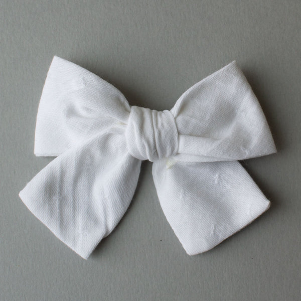 Simply White Petite Hair Bow for Girls