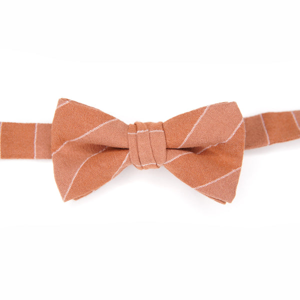 Terracotta Stripe Bow Tie for Boys