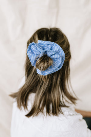 Azure Stripe - Hair Scrunchie
