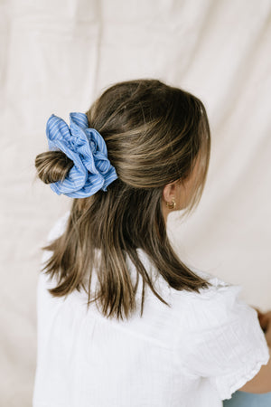 Azure Stripe - Hair Scrunchie