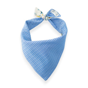 Versailles Floral & Azure Stripe 2-in-1 - Dog Bandana