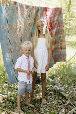 Quilted White - Lady Hair Bow-Boon Ties
