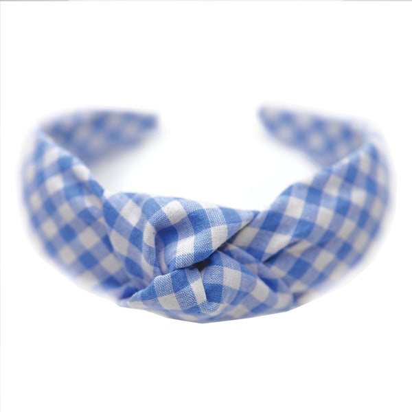 Bluebell Plaid - Women's Knotted Headband