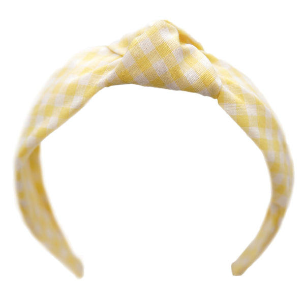 Canary Plaid - Women's Knotted Headband
