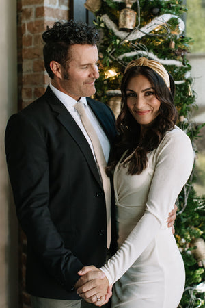 Gold Velvet Knotted Headband