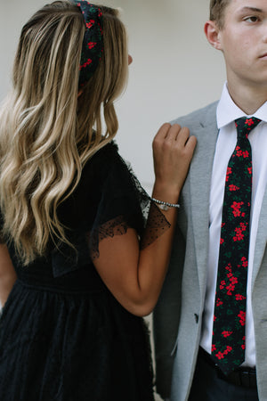 Red Hot Floral Mens Tie