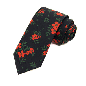 Red Hot Floral Mens Tie