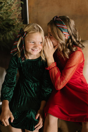 Ebenezer Stripe - Lady Hair Bow Lady Hair Bow 4"x7.5"