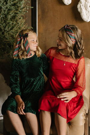 Ebenezer Stripe - Lady Hair Bow Lady Hair Bow 4"x7.5"