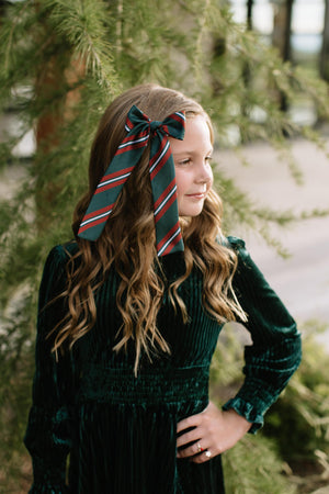 Ebenezer Stripe - Lady Hair Bow Lady Hair Bow 4"x7.5"