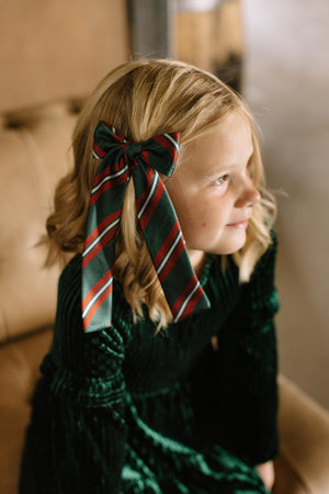 Ebenezer Stripe - Lady Hair Bow Lady Hair Bow 4"x7.5"