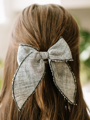 Ebony Tweed Darling Hair Bow Darling Hair Bow 4"x5"