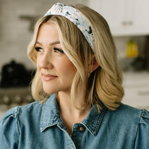 Eva Floral Knotted Headband Headband 1.5" Thick