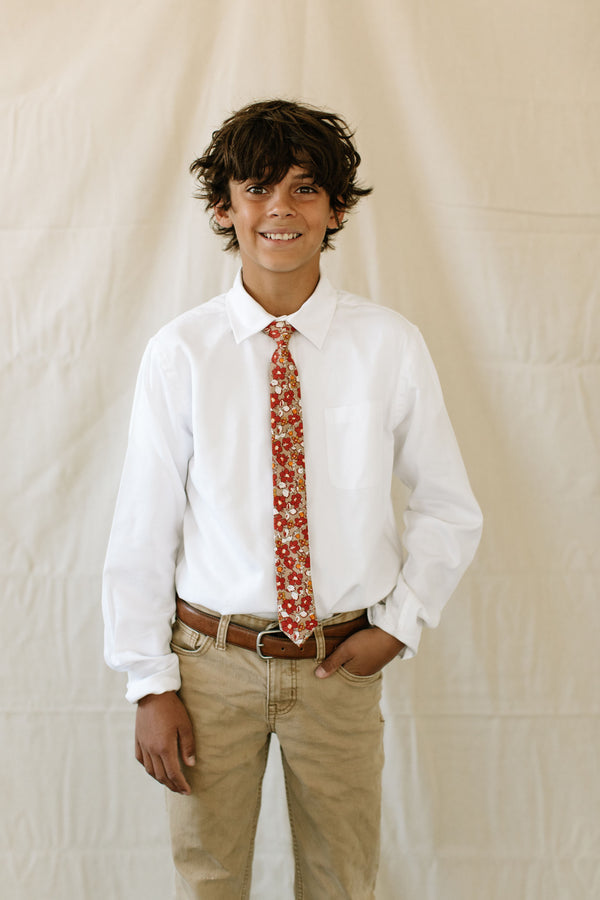 Fall Floral Boys Tie