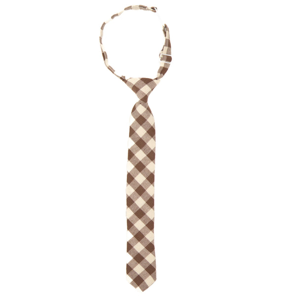 Fawn Gingham Boys Tie