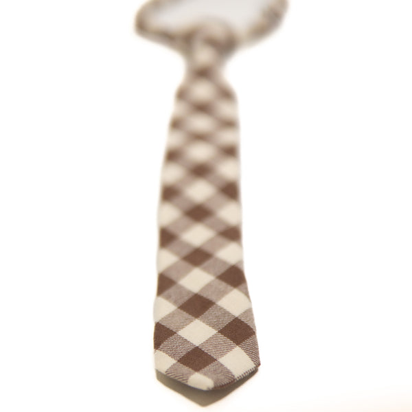 Fawn Gingham Boys Tie