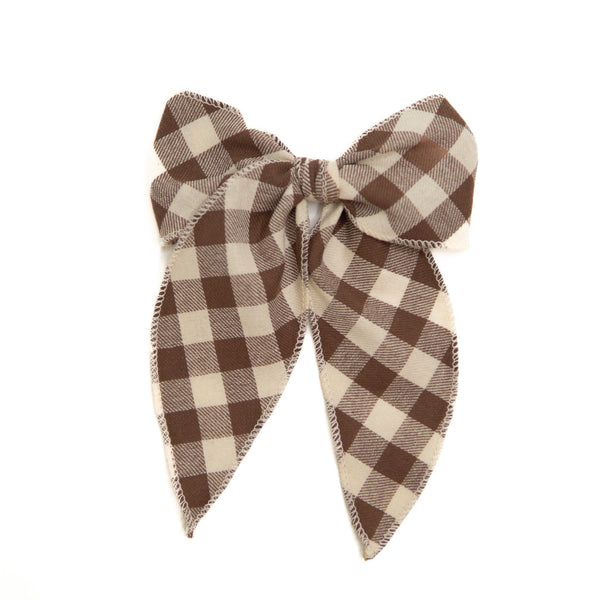 Fawn Gingham Darling Hair Bow