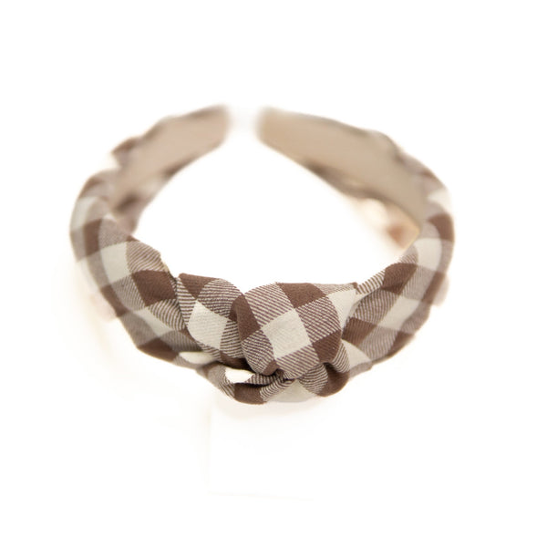 Fawn Gingham Women's Knotted Headband