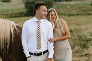 Fawn Gingham Knotted Headband