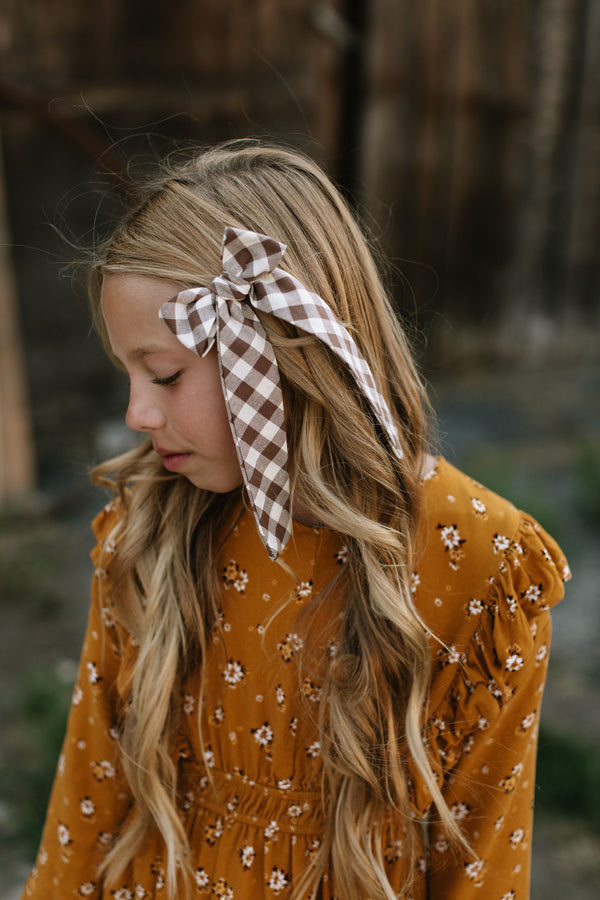 Fawn Gingham Lady Hair Bow