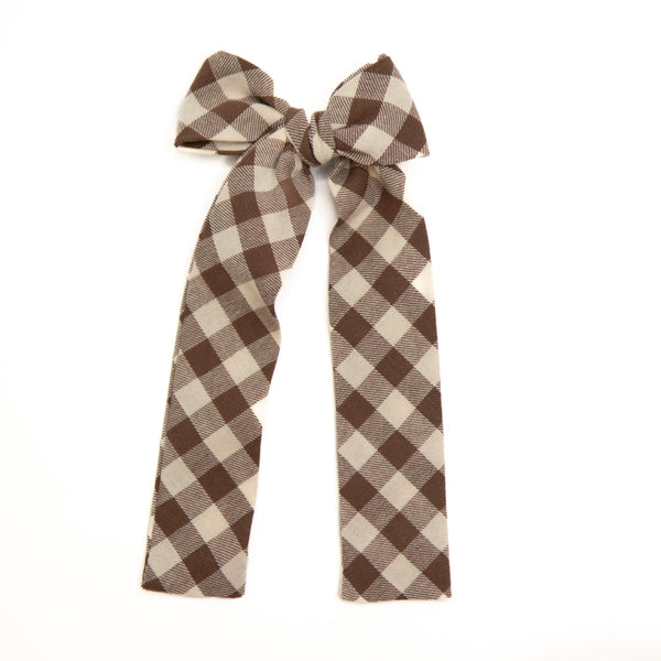 Fawn Gingham Lady Hair Bow