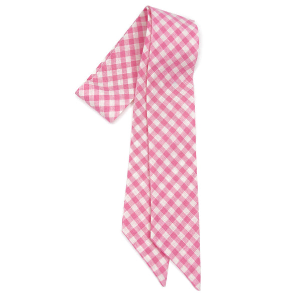 Fuchsia Plaid Hair Sash