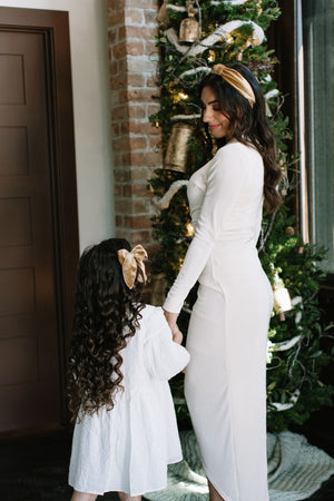 Gold Velvet Knotted Headband
