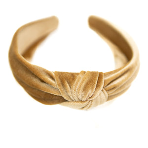 Gold Velvet Knotted Headband
