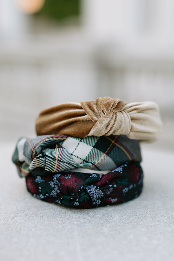 Spruce Plaid Women's Knotted Headband