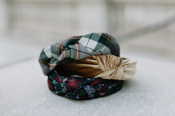 Spruce Plaid Women's Knotted Headband