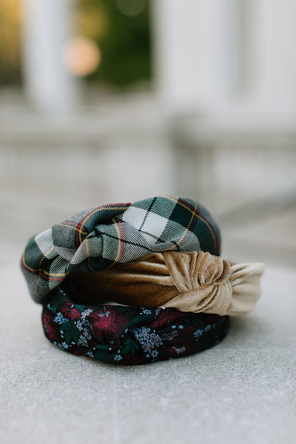 Spruce Plaid Women's Knotted Headband