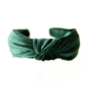 Green Velvet Knotted Headband