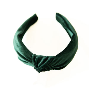 Green Velvet Knotted Headband