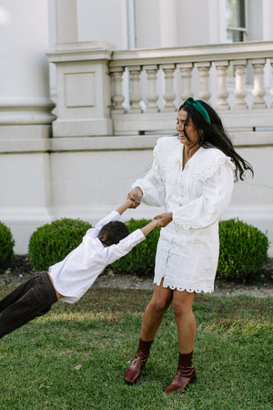 Green Velvet Knotted Headband