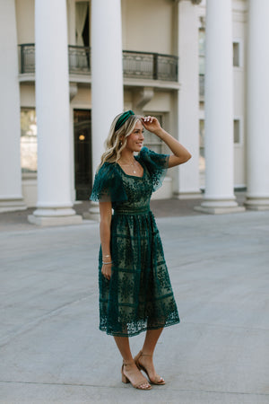 Green Velvet Knotted Headband