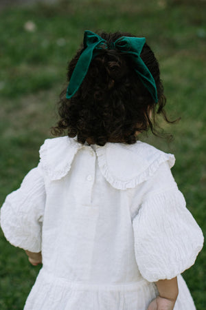 Green Velvet- Lady Hair Bow-Boon Ties
