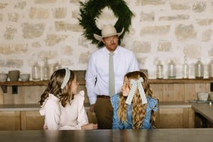 Juniper Stripe Lady Hair Bow Lady Hair Bow 4"x7.5"