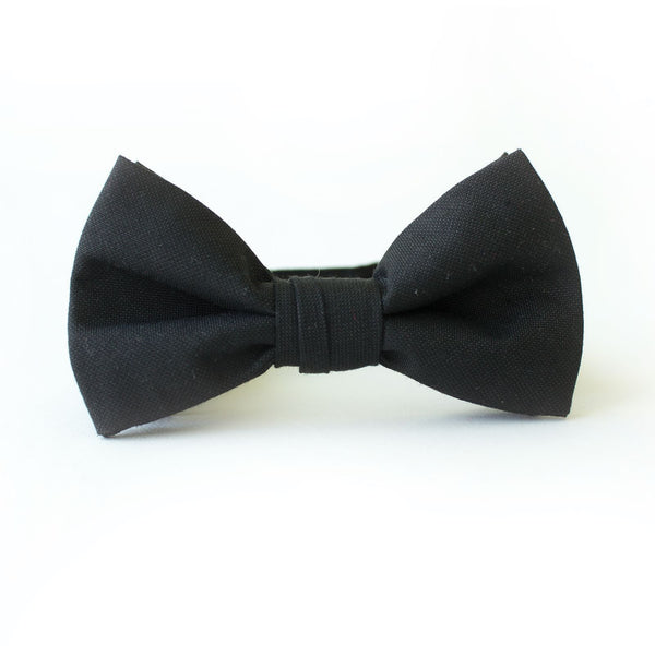 Men in Black Linen Bow Tie for Boys